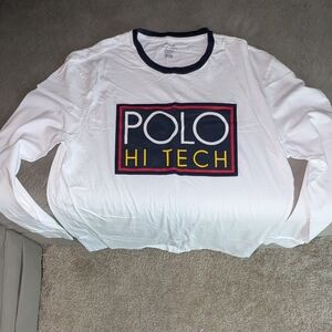 Polo Ralph Lauren White and Navy Classic Fit Tee